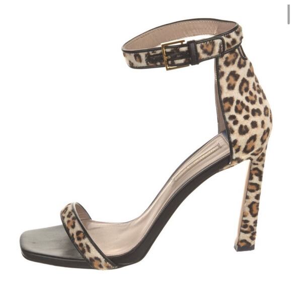 Stuart Weitzman Leopard Stiletto Sandal Heeled Nudist Minimalist Size EU 40.5 - Picture 4 of 5